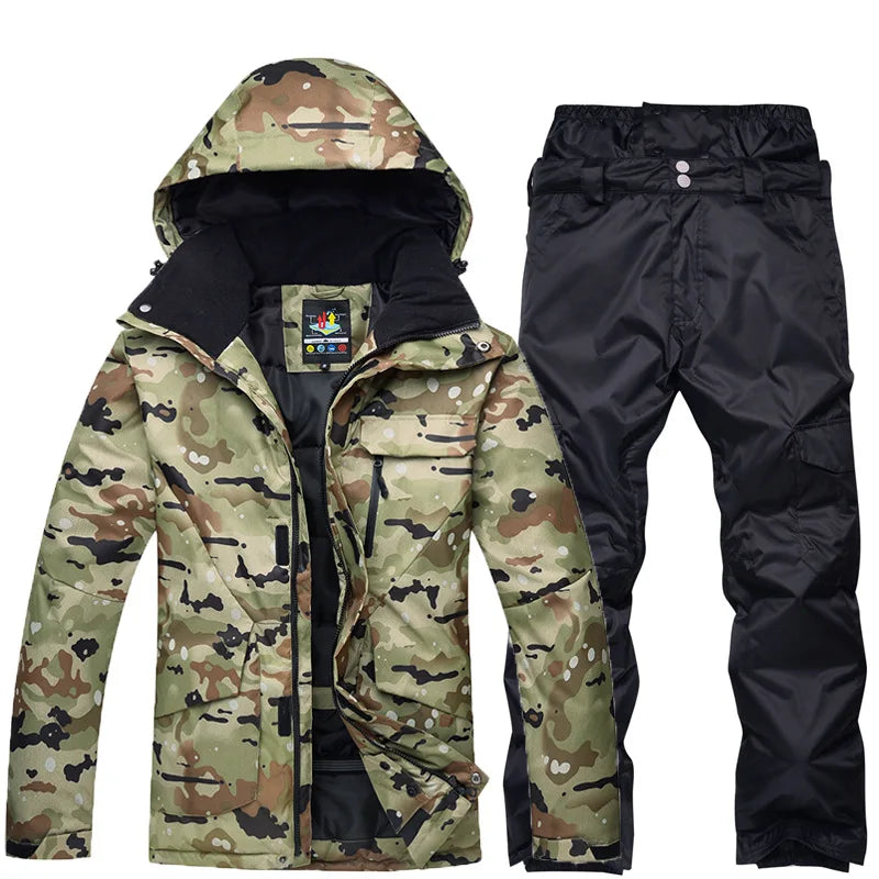 Neue Herren Camouflage Ski Anzug Wasserdicht Atmungsaktiv Snowboard Jacke Winter Schnee Hosen Anzüge Männlichen Skifahren und Snowboarden Sets