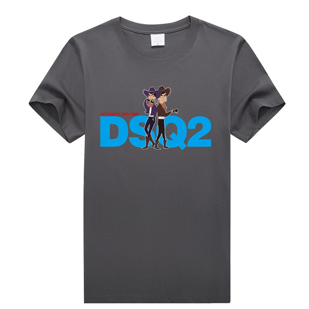 dsq2 summer 100% cotton ICON Letters Men's and Women's black T-shirt casual O-Neck T-shirt short sleeve tees T-shirt for men