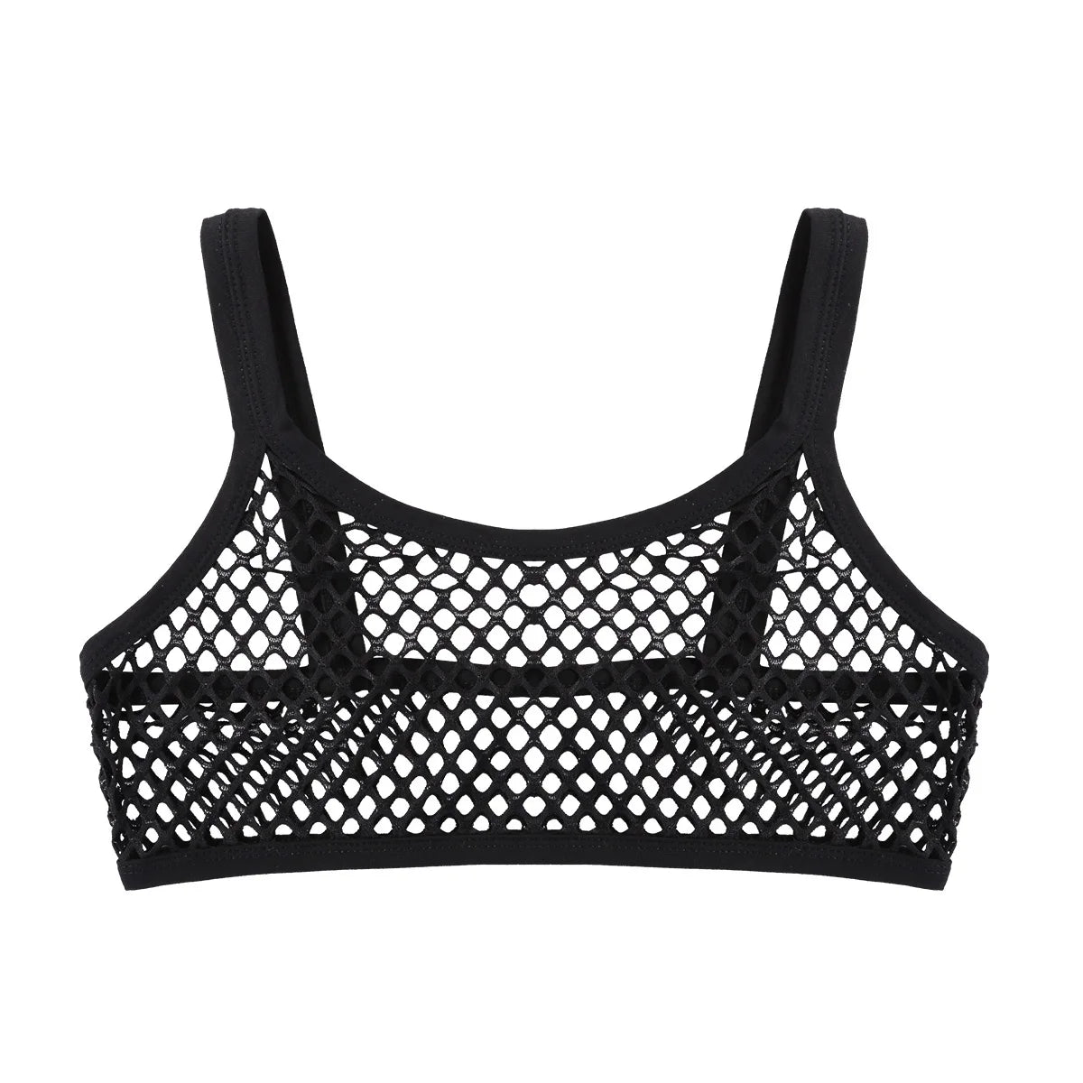 Frauen Erotische Dessous Sexy Sehen Durch Fishnet Leibchen Spaghetti Schulter Riemen Crop Top Einfarbig U Ausschnitt Tank Weste Top