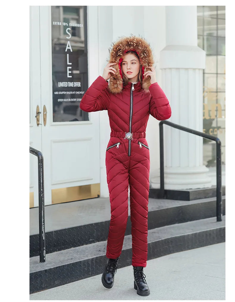 Neue Mode Eine-Stück Ski Anzug Frauen Warme Skifahren Overall Snowboarden Anzüge Weibliche Outdoor Schnee Kostüme Winter Overalls