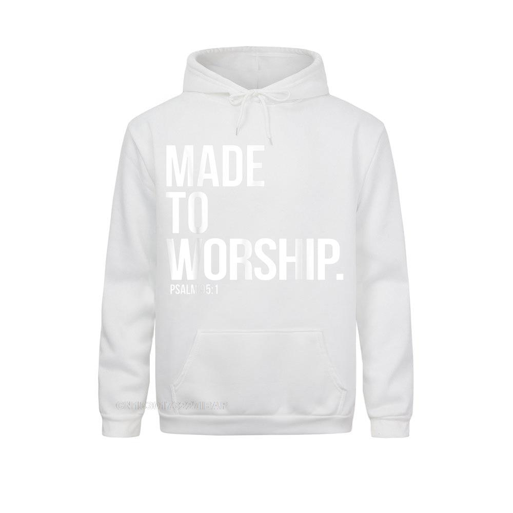 Made To Worship Psalm 95 1 Faith Based Christian Hoodie Print Mens Sweatshirts Plain Long Sleeve Hoodies Hip Hop Sportswears