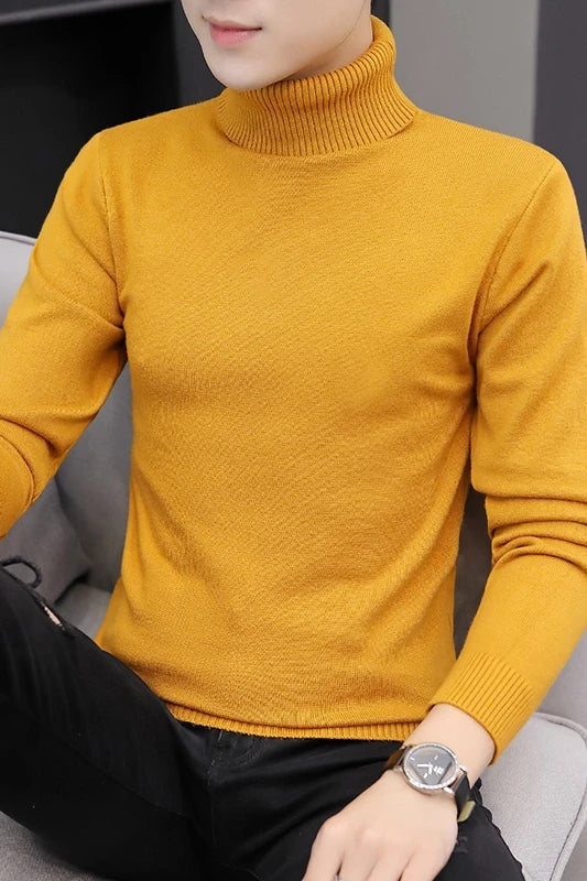 Männer Rollkragen Pullover Fashion Slim Fit Pullover Mens Solide Strick Rollkragen Pullover Lässige Warm Pullover Pullover Männer