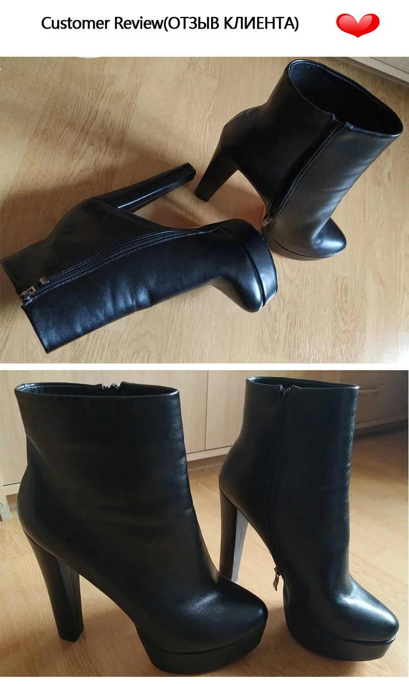 Runde Kappe Hohe Ferse Plattform Stiefel