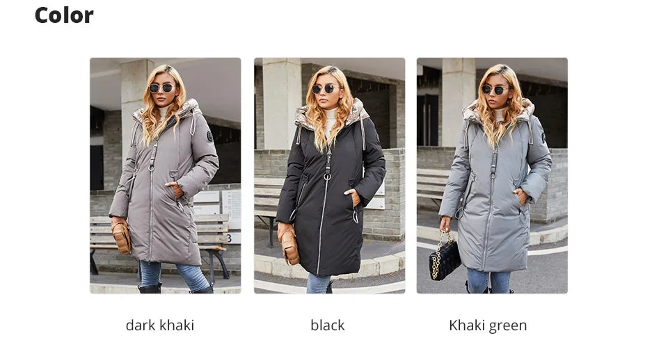 GASMAN 2022 frauen winter jacke Mid-länge warme Mode Mantel frauen zipper Mit Kapuze Kontras marke unten jacke weibliche 21113