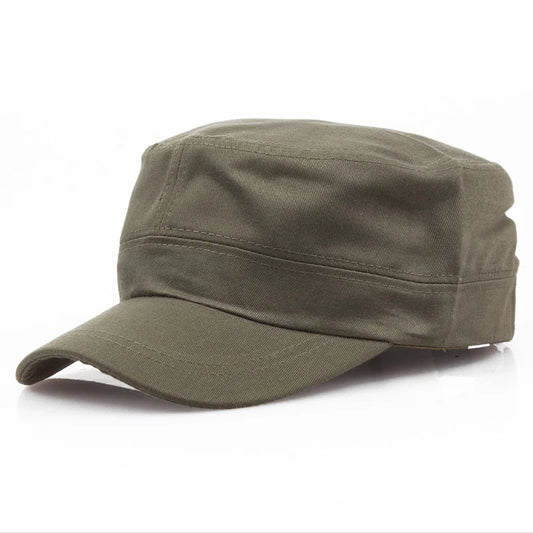 Fasiong Solid Military Hats Unisex High Quality Cotton Adjustable Casual Soldier Hat Men Women Cap Sun Hat AE40