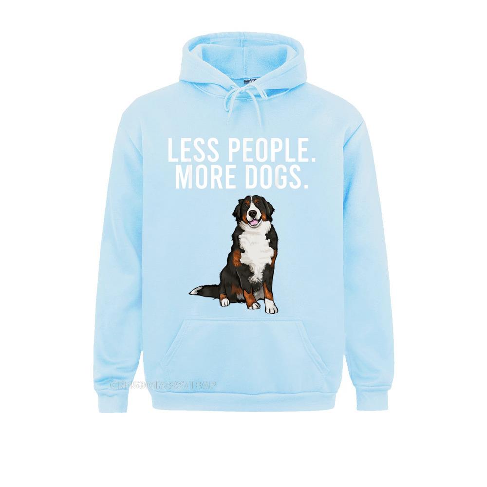 Less People More Dogs Bernese Mountain Dog Funny Introvert Hooded Pullover For Boys Design Hoodies Newest Outdoor Clothes