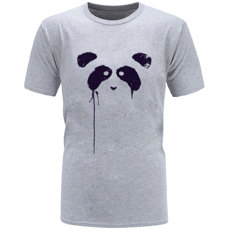 Splash Panda Watercolor Picture T-Shirts Short Sleeve Funky Crewneck Cotton Tops Shirts Fitness Tight T Shirt for Men ostern