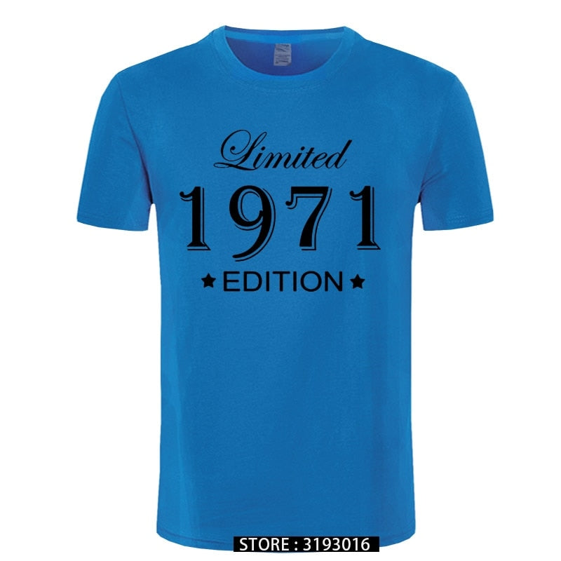 Man Made in 1971 T-shirt Tops Limited Edition 1971 T Shirts Short Sleeve Funny Birthday Tshirts for Men