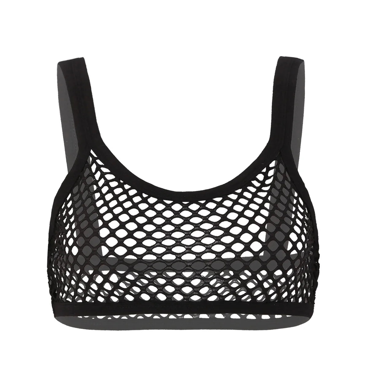 Frauen Erotische Dessous Sexy Sehen Durch Fishnet Leibchen Spaghetti Schulter Riemen Crop Top Einfarbig U Ausschnitt Tank Weste Top