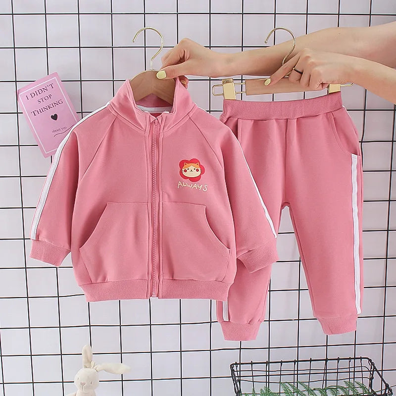 1 2 3 4 5 6 jahre Mädchen Kleidung Sets Nette Katze Frühling Zipper Mantel Und Hosen 2Pcs Wenig prinzessin Anzug Herbst Outfit Kinder Kleidung