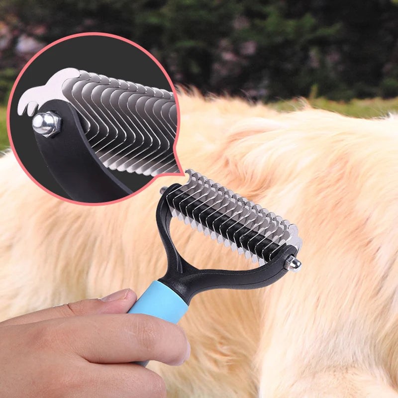 dog brush double-sided hair removal comb and hair removal tool used to remove mats and tangles the best pet grooming brush