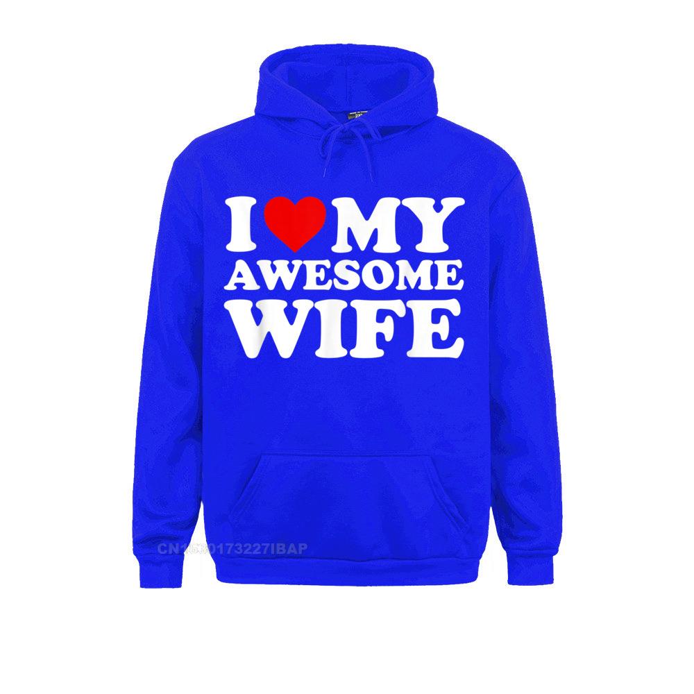 Mens I Love My Awesome Wife Hoodie With Heart Hoodie Hoodies Summer Rife Tight Long Sleeve Men&#39;s Sweatshirts Unique Sportswears