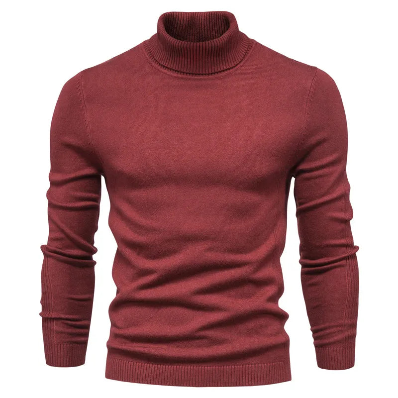 Neue Qualität Winter Herren-Pullover Casual Rollkragen Dicken Pullover Einfarbig Warme Slim Fit Rollkragen Pullover Pullover Männer