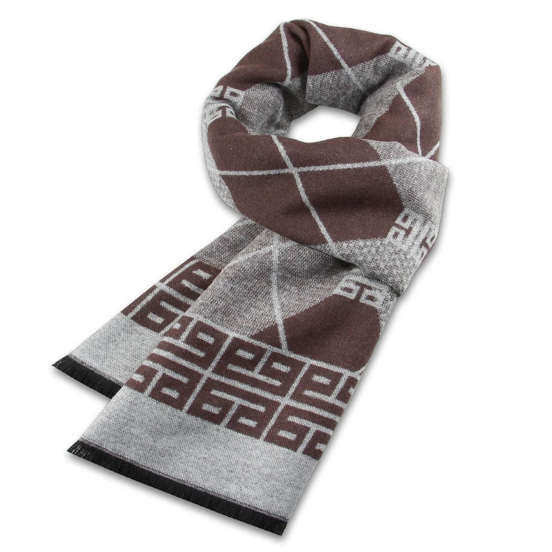 Business Winter Schal Männer Hohe Qualität Kaschmir Schal Retro Schal Flecken Gestreiften Wrap Winter Luxus Marke Designer Schal Geschenke