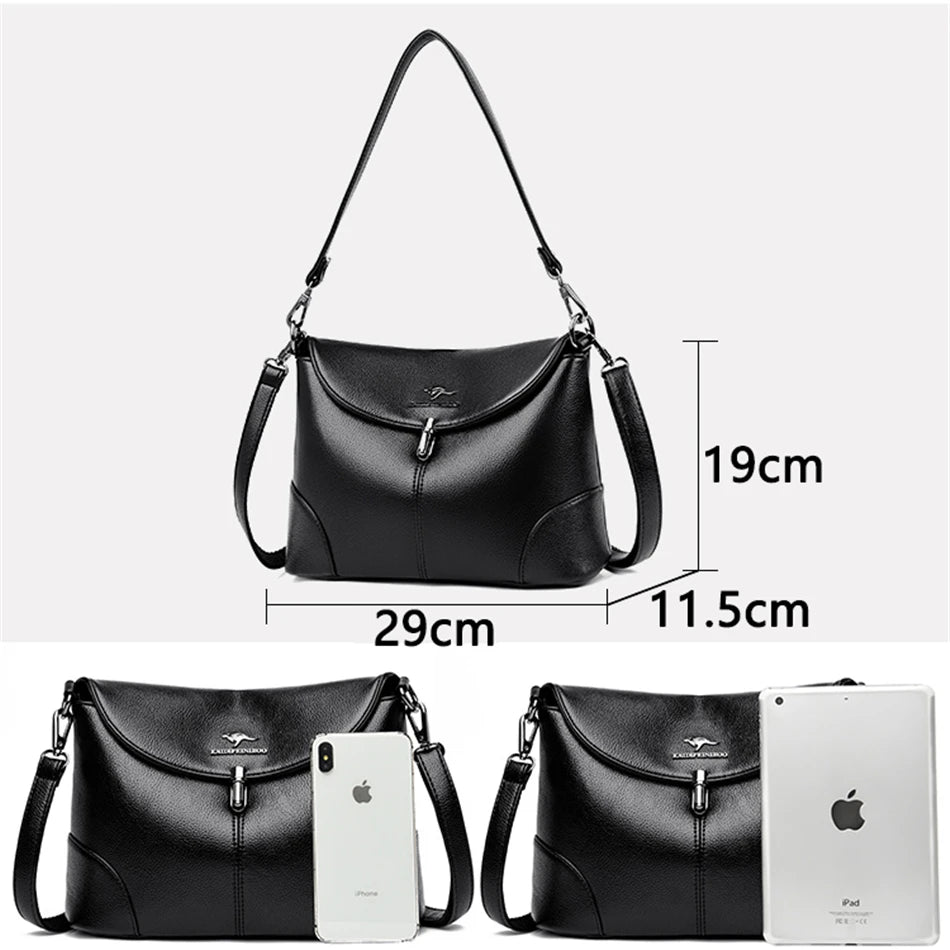 Leder Lässige Umhängetaschen für Frauen 2024 Damen Luxus Designer Handtasche Hohe Qualität Schulter Tasche Sac Cross Body Tasche Frau