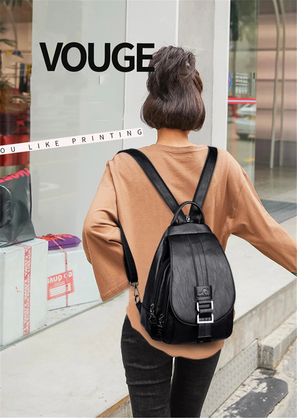 Frauen Anti diebstahl Rucksack Hohe Qualität Leder Schule Schulter Taschen Für Teenager Mädchen Multifunktions Rucksack Damen Brust Tasche