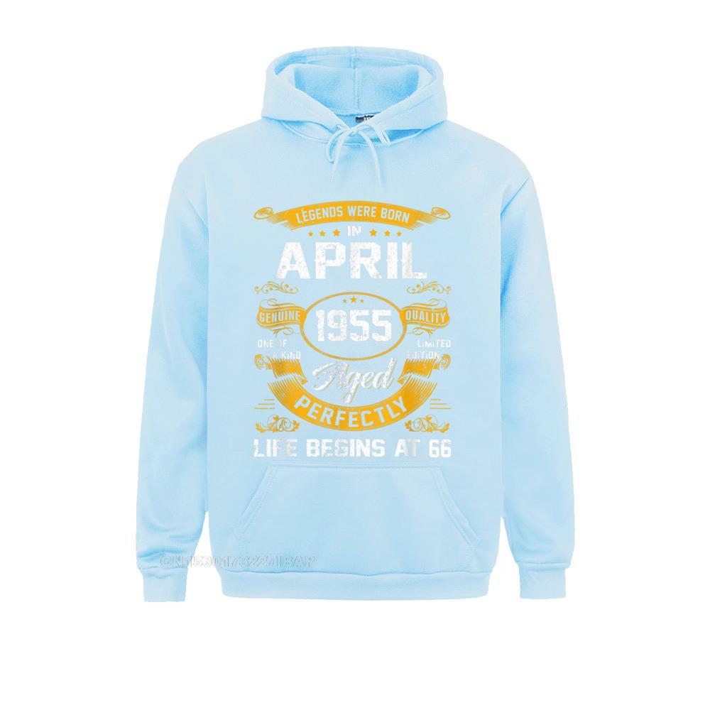 Legends Were Born In April 1955 66th Birthday Hooded Pullover Sweatshirts For Men Long Sleeve Outdoor Hoodies Newest Hoods Party