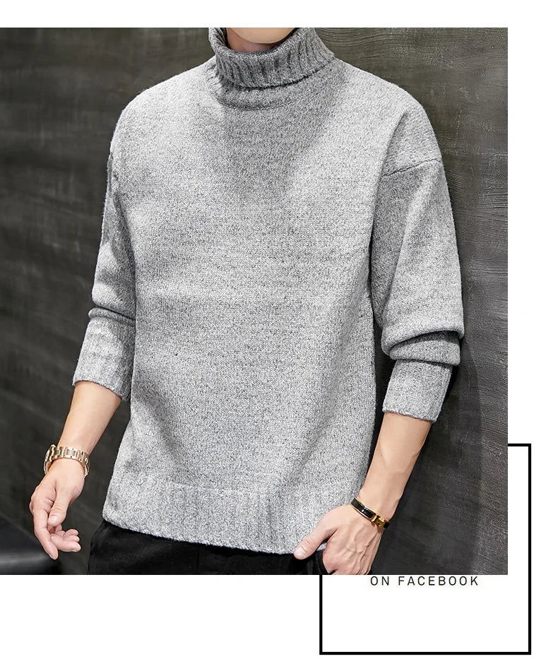 Rollkragen Männer Pullover Herren Stricken Pullover Pullover Männlichen Gestrickte Bodenbildung Shirt Herren Jumper Winter Kleidung für Mann Schildkröte Hals