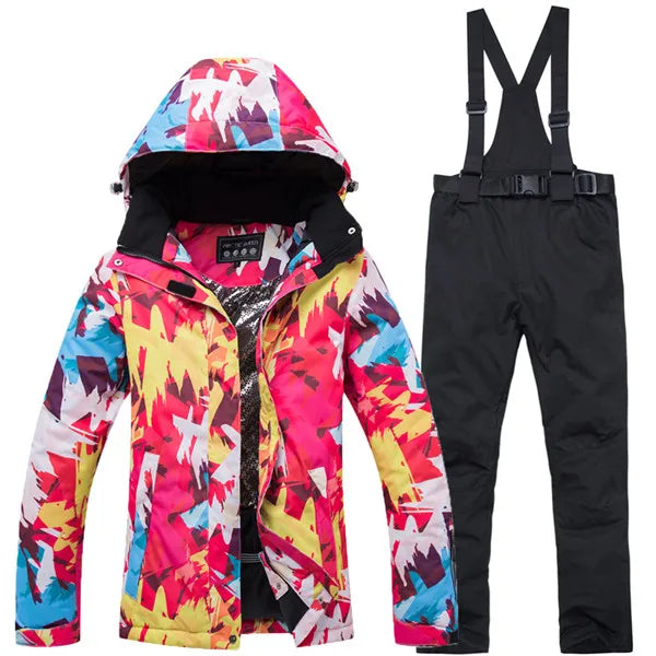 Neue Dicke Warme Ski Anzug Frauen Wasserdicht Winddicht Skifahren und Snowboarden Jacke Hosen Set Weiblichen Schnee Kostüme Outdoor Tragen