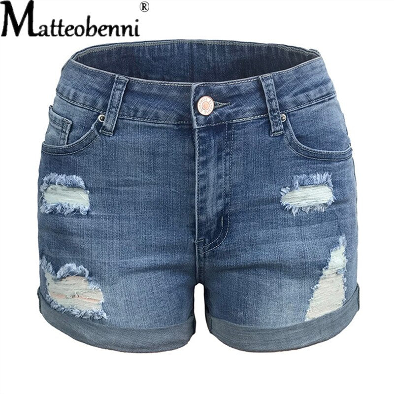 Women Fashion Ripped High Waisted Rolled Denim Shorts Vintage Hole Summer Casual Pocket Short Jeans Ladies Hotpants Shorts 2022