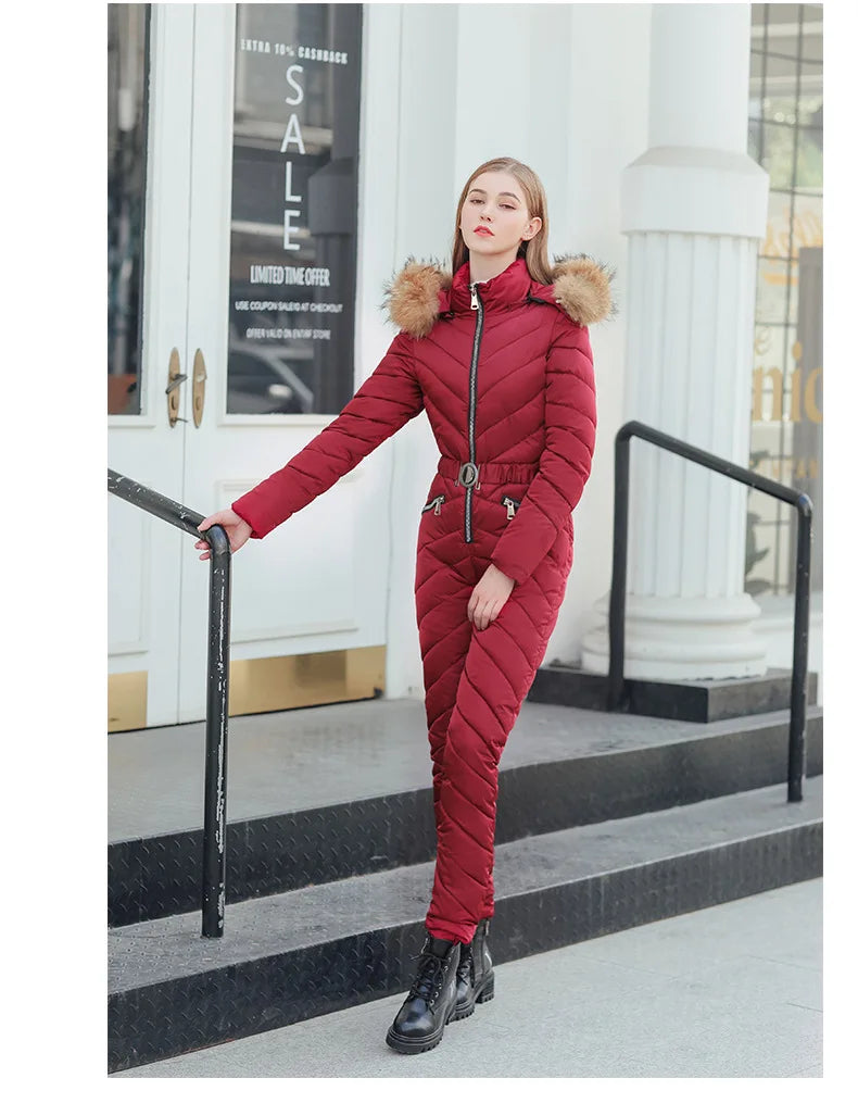 Neue Mode Eine-Stück Ski Anzug Frauen Warme Skifahren Overall Snowboarden Anzüge Weibliche Outdoor Schnee Kostüme Winter Overalls