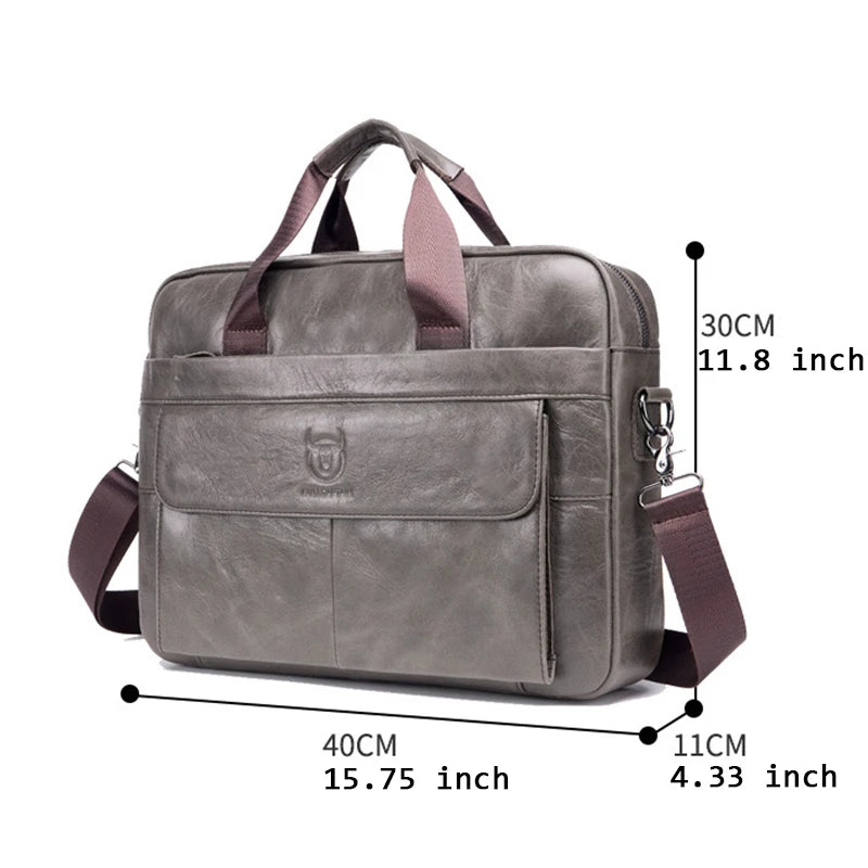 Cowhide Men's Briefcase Cow Leather Handbags High Quality Business Laptop Massager Bag Men Brand Handbags AG046