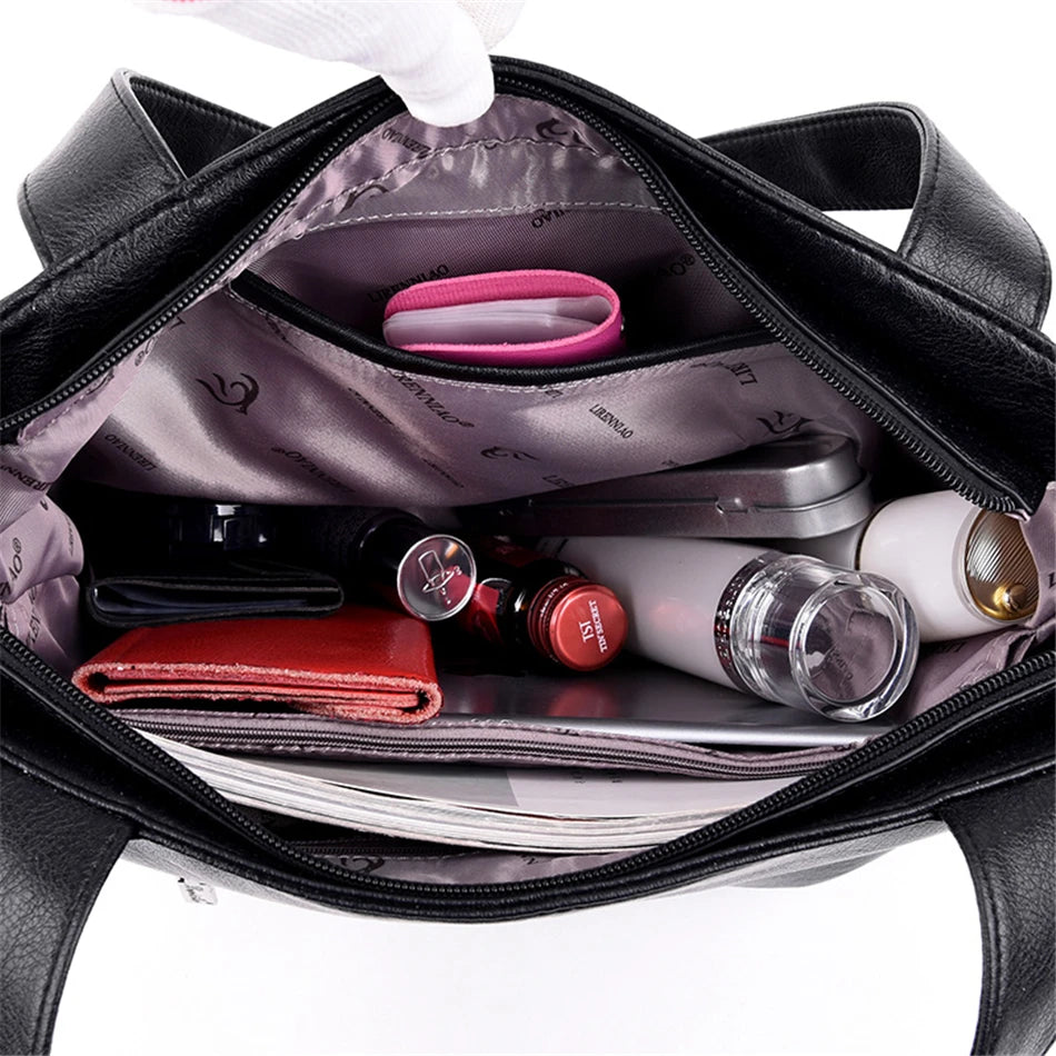 Echte Marke Frauen Einkaufstasche Hohe Qualität Leder Taschen für Frauen 2024 Damen Große Top-griff Schulter Umhängetasche Sling tasche Sac