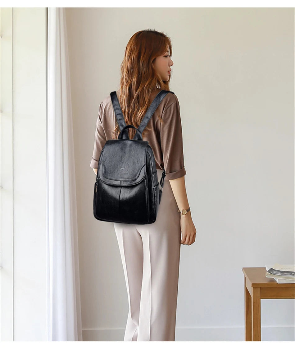 Echte Frauen Leder Rucksack Mode weibliche Umhängetasche Sack a dos Damen Rucksack Mochi las Schult aschen für Teenager-Mädchen 2024