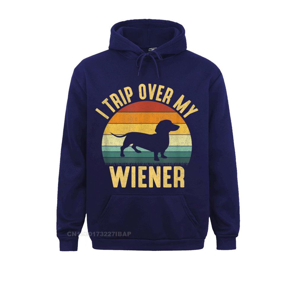 I Trip Over My Weiner Funny Dachshund T-Shirt Sweatshirts Autumn Hoodies Long Sleeve New Arrival Group Hoods Youthful Men's