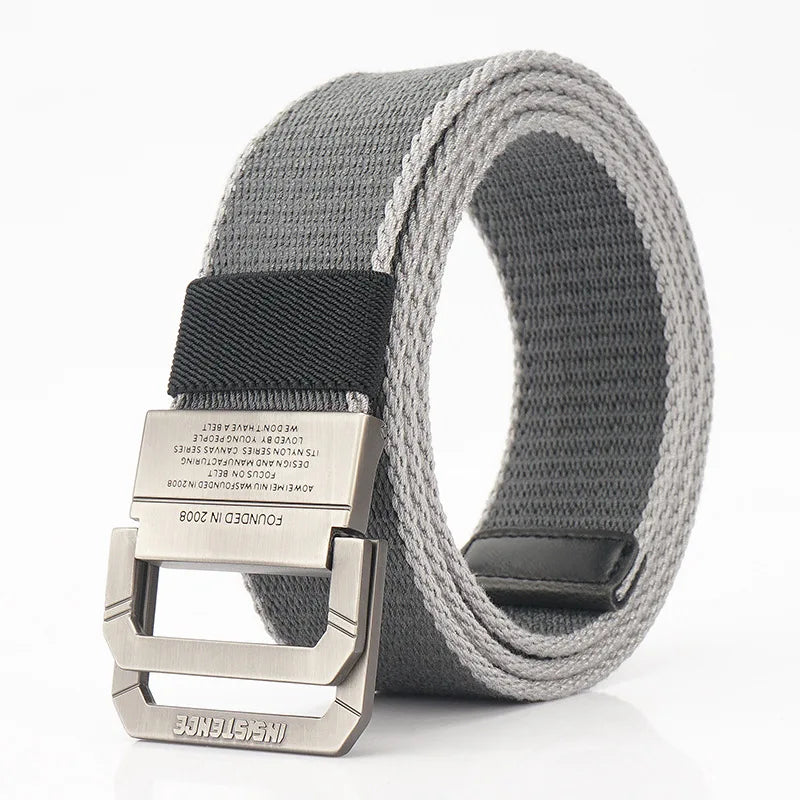 New Brand 3.8cm Canvas Belt Men Women Alloy Buckle 125cm Casual Canvas Belt High Quality Knitting Belt AF201