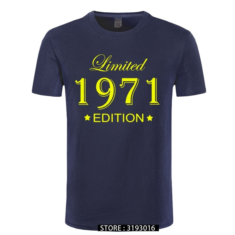 Man Made in 1971 T-shirt Tops Limited Edition 1971 T Shirts Short Sleeve Funny Birthday Tshirts for Men