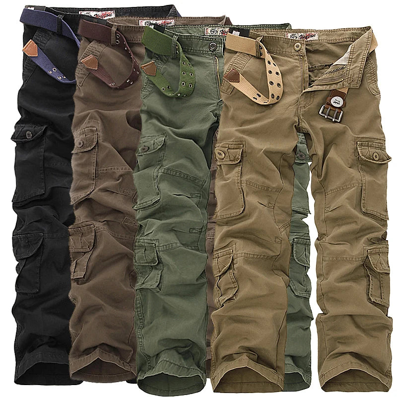 Fashion Military Cargo Pants Men Loose Baggy Tactical Trousers Oustdoor Casual Cotton Cargo Pants Men Multi Pockets Big size