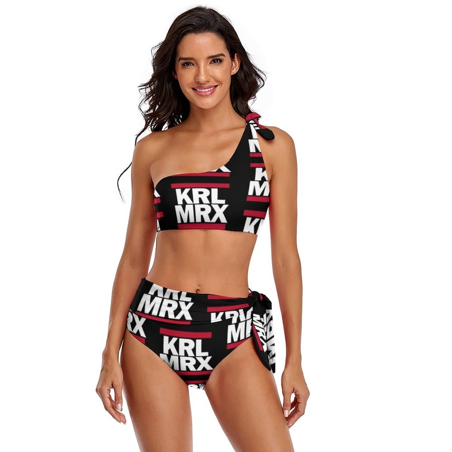 Karl Marx Bikini Swimsuit Tie Side Aesthetic Festival Swimwear For Chubby Wholesale Two Piece Bathing Suit