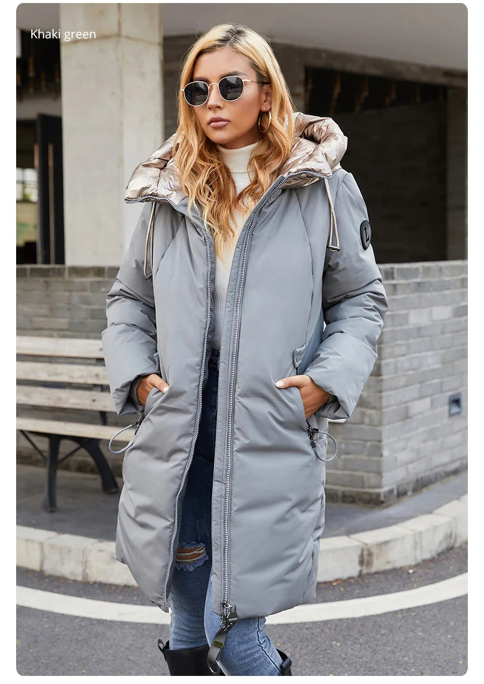 GASMAN 2022 frauen winter jacke Mid-länge warme Mode Mantel frauen zipper Mit Kapuze Kontras marke unten jacke weibliche 21113