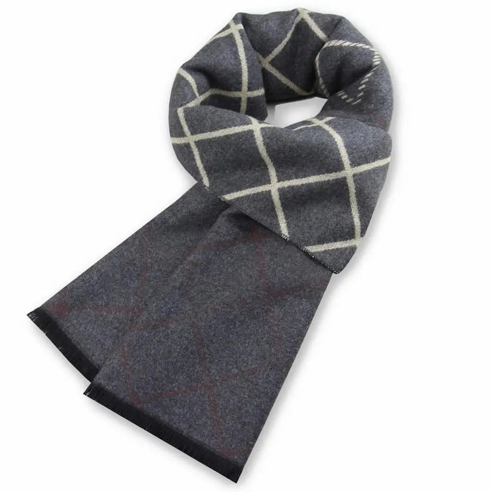 Luxus Marke männer Winter Plaid Schal warme frauen Kaschmir schals Schals Casual Quaste Schals Mann Business schal pashmina