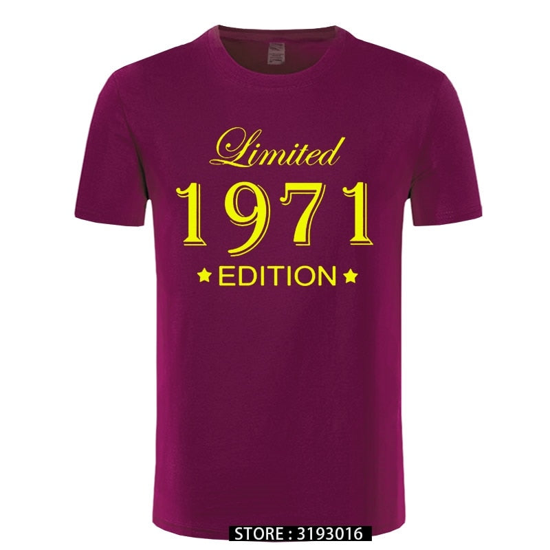 Man Made in 1971 T-shirt Tops Limited Edition 1971 T Shirts Short Sleeve Funny Birthday Tshirts for Men