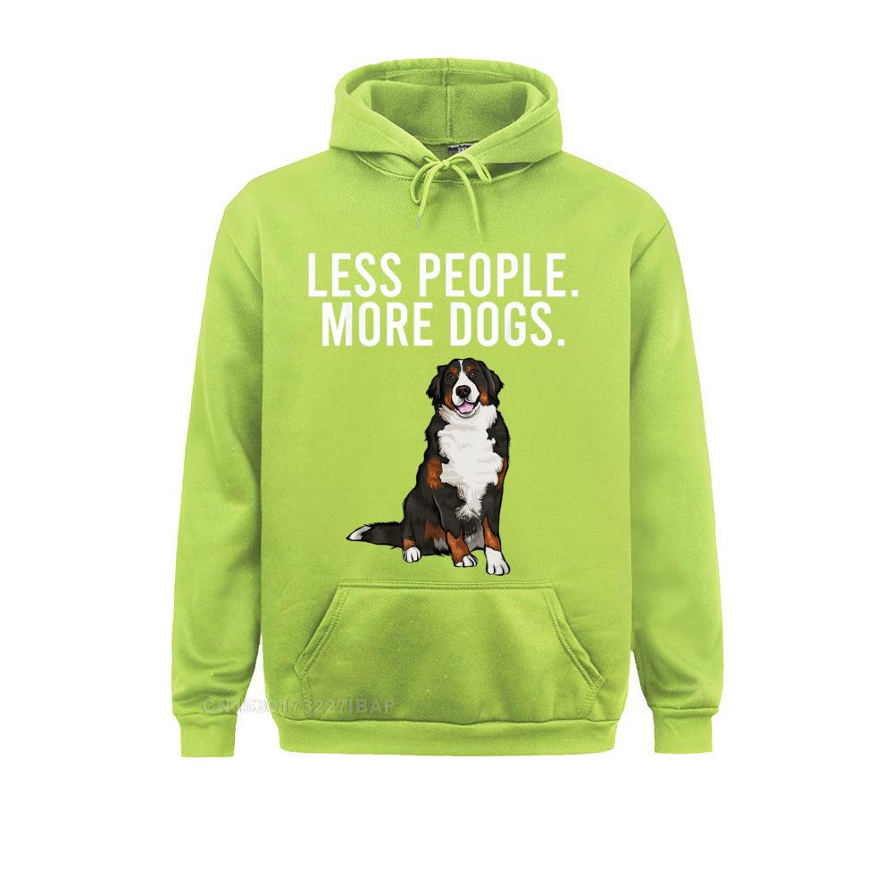 Less People More Dogs Bernese Mountain Dog Funny Introvert Hooded Pullover For Boys Design Hoodies Newest Outdoor Clothes