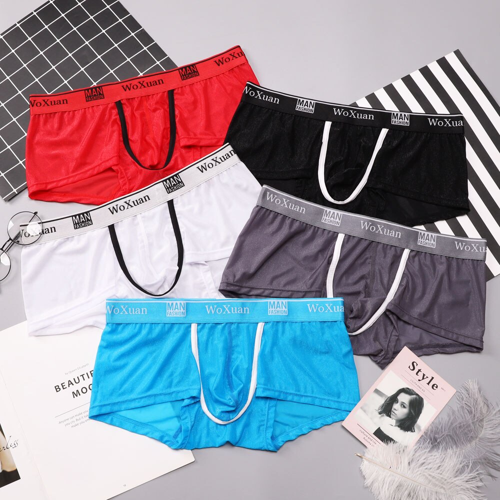 Men Sexy Seamless Underwear Pants Boxershorts Male Mid-rise Mesh Slips Homme Panties Boxer Shorts M-XXL