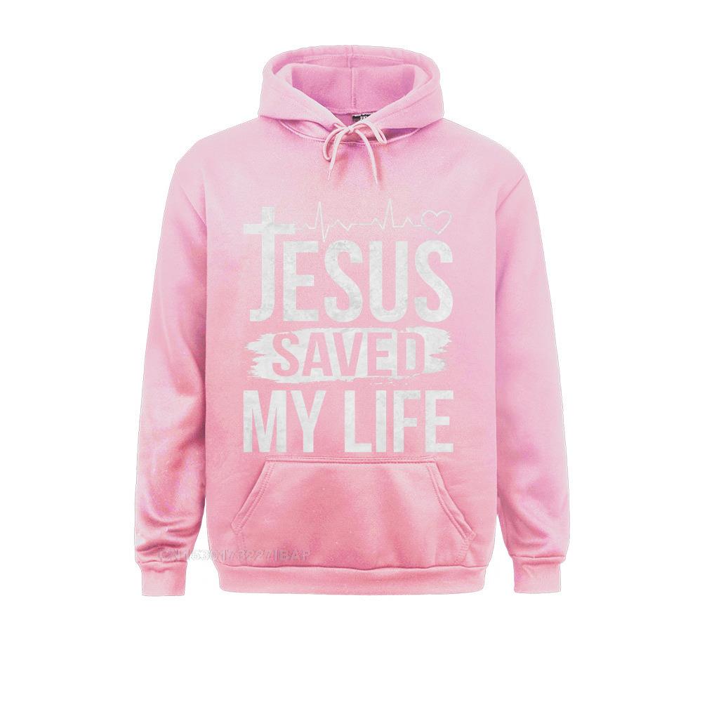 Jesus Saved My Life Christian Religion Quote Meme Premium Hooded Pullover Classic Fall Men Hoodies Customized Sportswears Brand