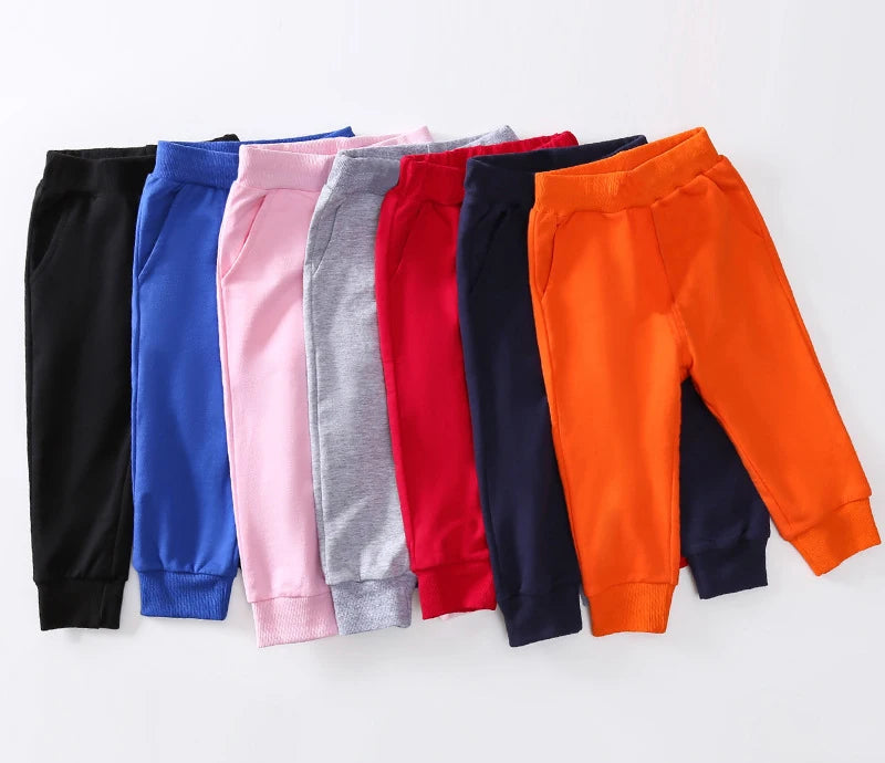 7 farben Einfarbig Kinder Hosen Beiläufige Lose Mädchen Jogginghose Komfortable Baumwolle Hosen Für Jungen Hosen Kinder Kleidung 1-8Y