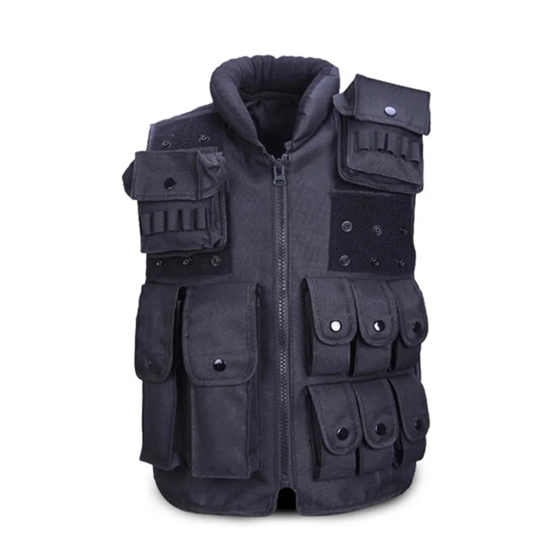 Military SWAT Tactical Vest Unisex Black POLICE Vest High Quality CS Paintball Molle Protective Combat Vest Police Equipment AK1