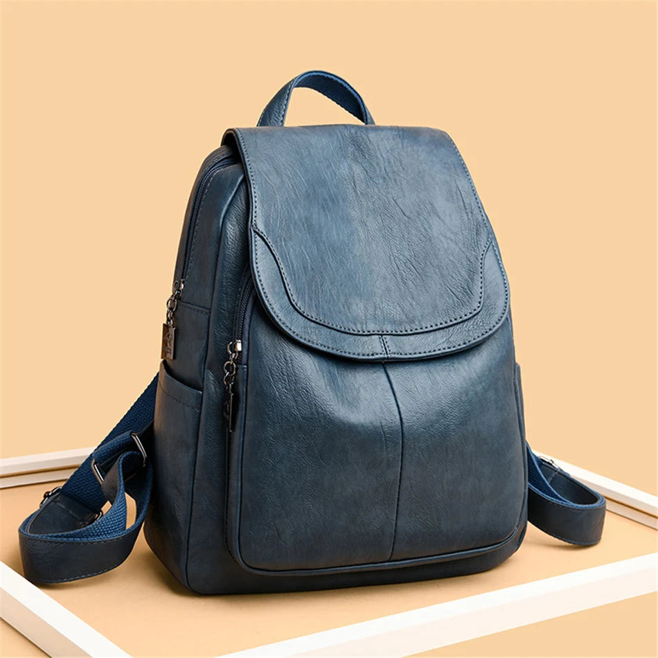 Echte Frauen Leder Rucksack Mode weibliche Umhängetasche Sack a dos Damen Rucksack Mochi las Schult aschen für Teenager-Mädchen 2024