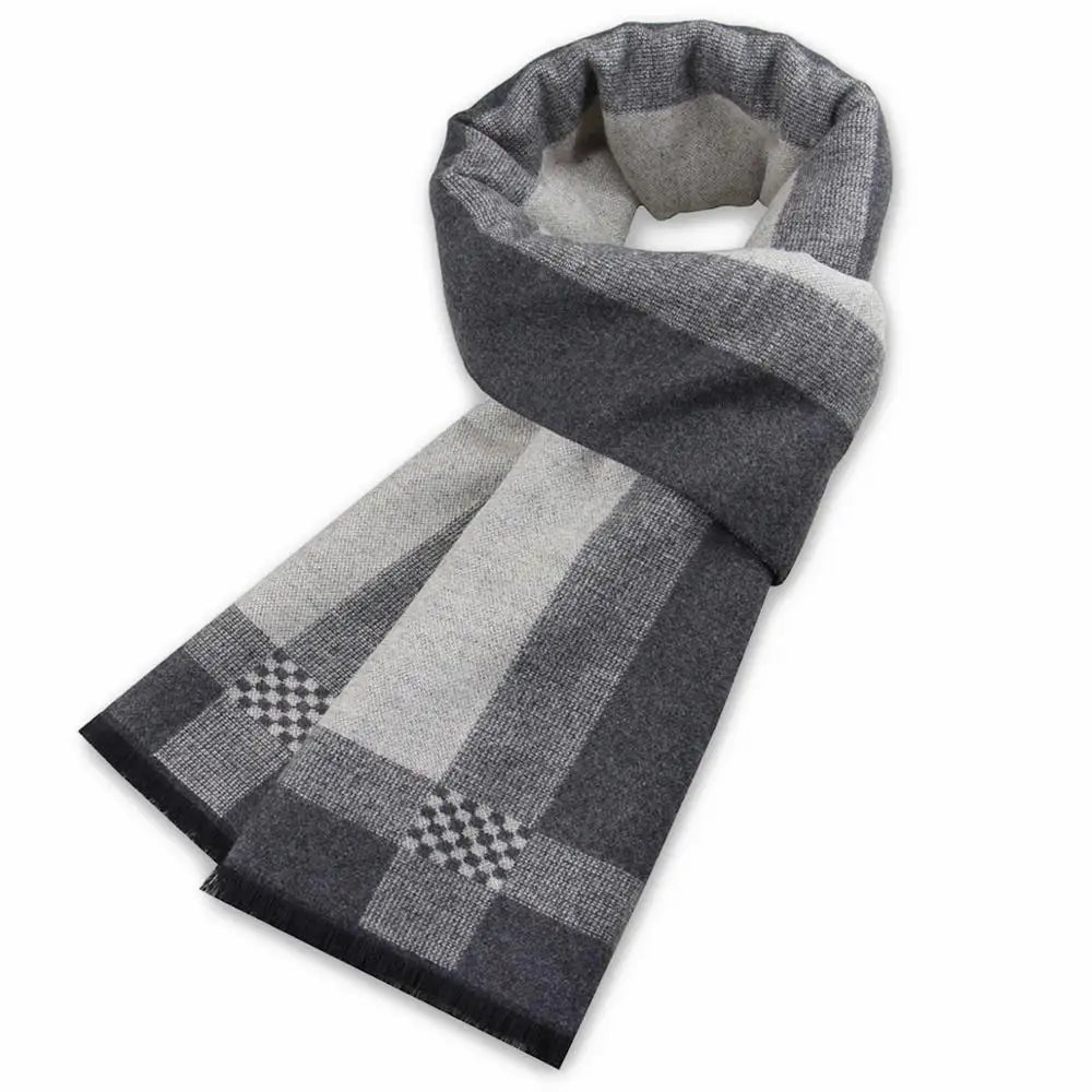 Business Winter Schal Männer Hohe Qualität Kaschmir Schal Retro Schal Flecken Gestreiften Wrap Winter Luxus Marke Designer Schal Geschenke