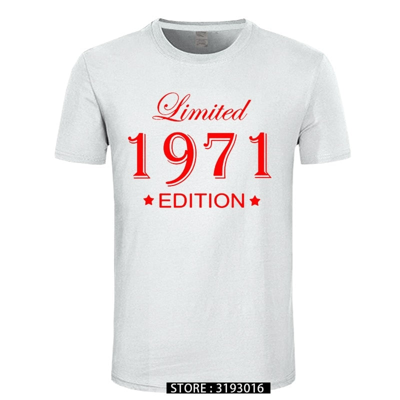 Man Made in 1971 T-shirt Tops Limited Edition 1971 T Shirts Short Sleeve Funny Birthday Tshirts for Men