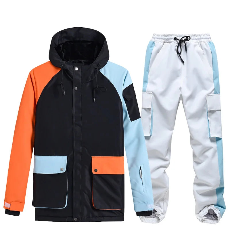 Neue Stil Farbe Passenden Snowboard Anzug Frauen Winter Winddicht Wasserdichte Warme Ski Jacke Hosen Anzug Schnee Overalls