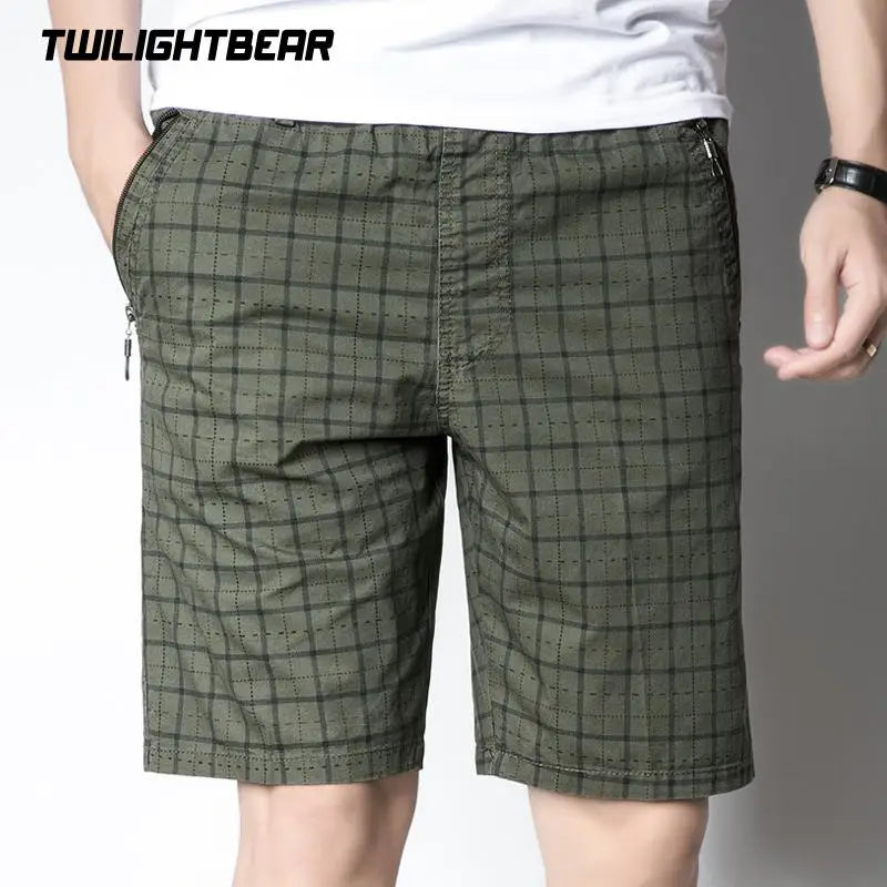 Oversized Men's Casual Shorts Summer Pure Cotton Plus Size Plaid Home Shorts Male Beach Shorts Men Clothing 5XL AF8993