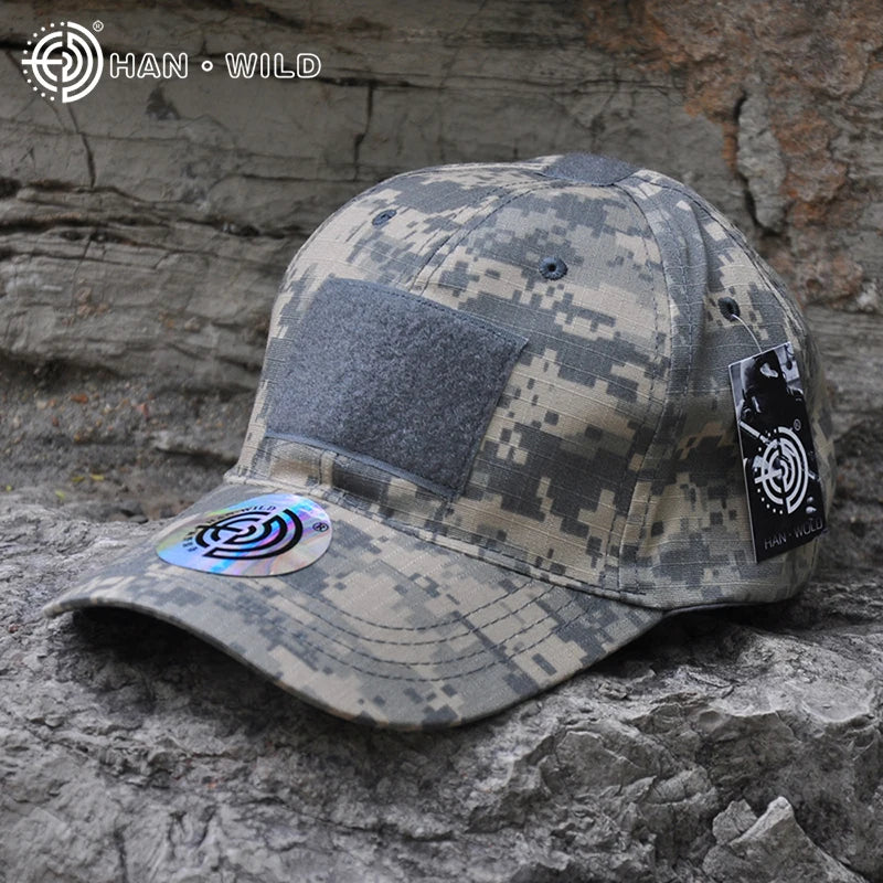 HAN WILD Outdoor Camouflage Adjustable Cap Mesh Tactical Military Army Airsoft Fishing Hunting Hiking Basketball Snapback Hat