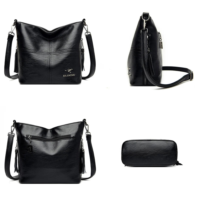 Einfache Eimertasche, Pu-Leder, Umhängetasche für Damen, 2024, Winter-Geldbörsen und Handtaschen, Luxus-Designer, elegante weibliche Umhängetasche