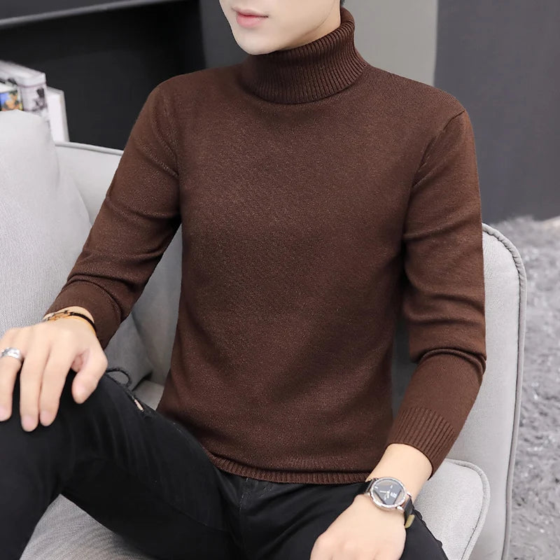 Männer Rollkragen Pullover Fashion Slim Fit Pullover Mens Solide Strick Rollkragen Pullover Lässige Warm Pullover Pullover Männer