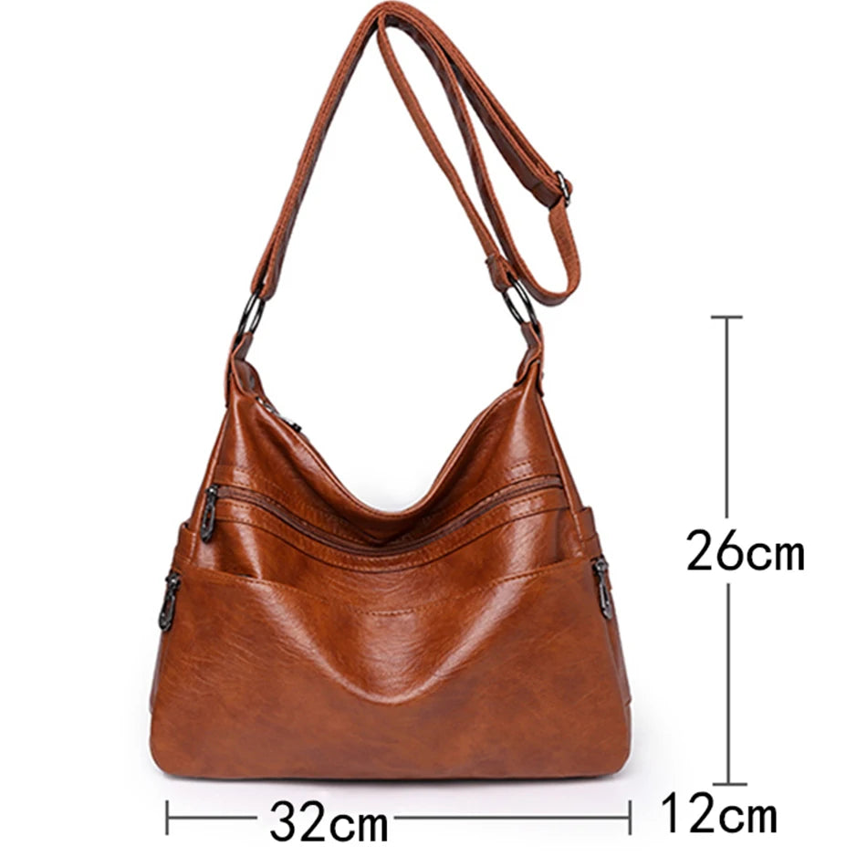 Luxus Pu Leder Messenger Tasche Vintage Frauen Hand Tasche Große Kapazität Casual Hobo Handtasche Geldbörse Weibliche Crossbody Schulter Taschen